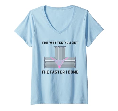 Damen Lustiger Klempner Klempner Das Wetter You Get The Faster I Come T-Shirt mit V-Ausschnitt von Plumber Gifts Store Co.