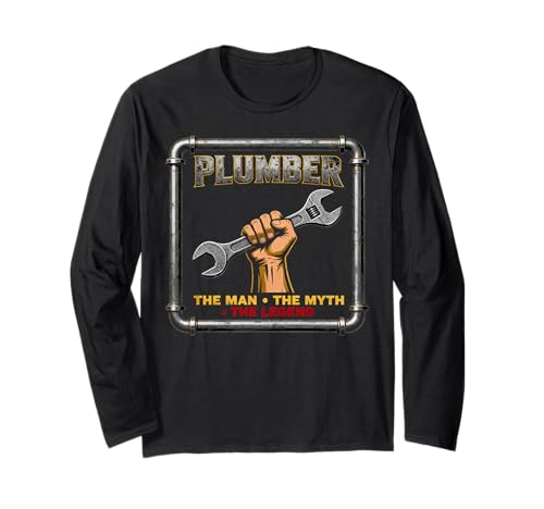 Plumber The Man The Myth The Legend Funny Plumbing Langarmshirt von Plumbers Humour and Sarcasm