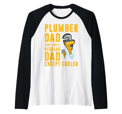 Klempner Dad just Like a Regular Dad Except Cooler Men Raglan von Plumbing Hero Tee for Dads and Trades