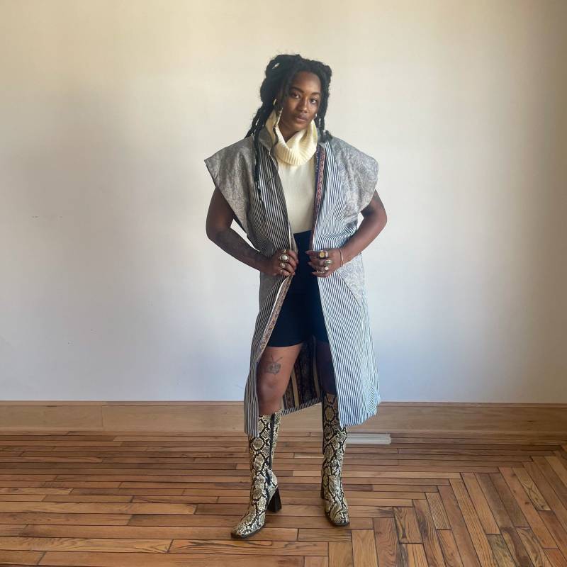 80Er Jahre Gestreifte Duster-Jacke Aus Baumwolle Mit Paisley-Muster Maxi von PlumeVintageBoutique