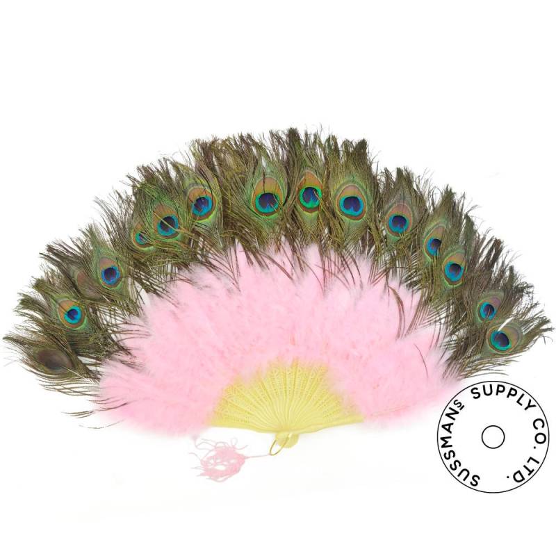 Fan - Doppelseitige Pfau & Marabou-Federn-Fan Baby-Rosa Feder Oder Leuchtend Rosa | 28 "x 16" Fan - Doppelseitige Pfau & Marabou-Federn-Fan Baby-Rosa Feder Oder Leuchtend Rosa | 28 "x 16" von PlumuleFeather