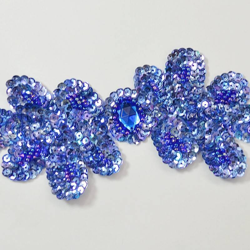 Schleife Luxuriöse Perlen Band Motiv Design Applikation - Blau | 1 Stück von PlumuleFeather