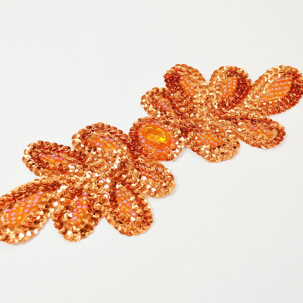 Schleife Luxuriöse Perlen Band Motiv Design Applikation - Orange | 1 Stück Schleife Luxuriöse Perlen Band Motiv Design Applikation - Orange | 1 Stück von PlumuleFeather