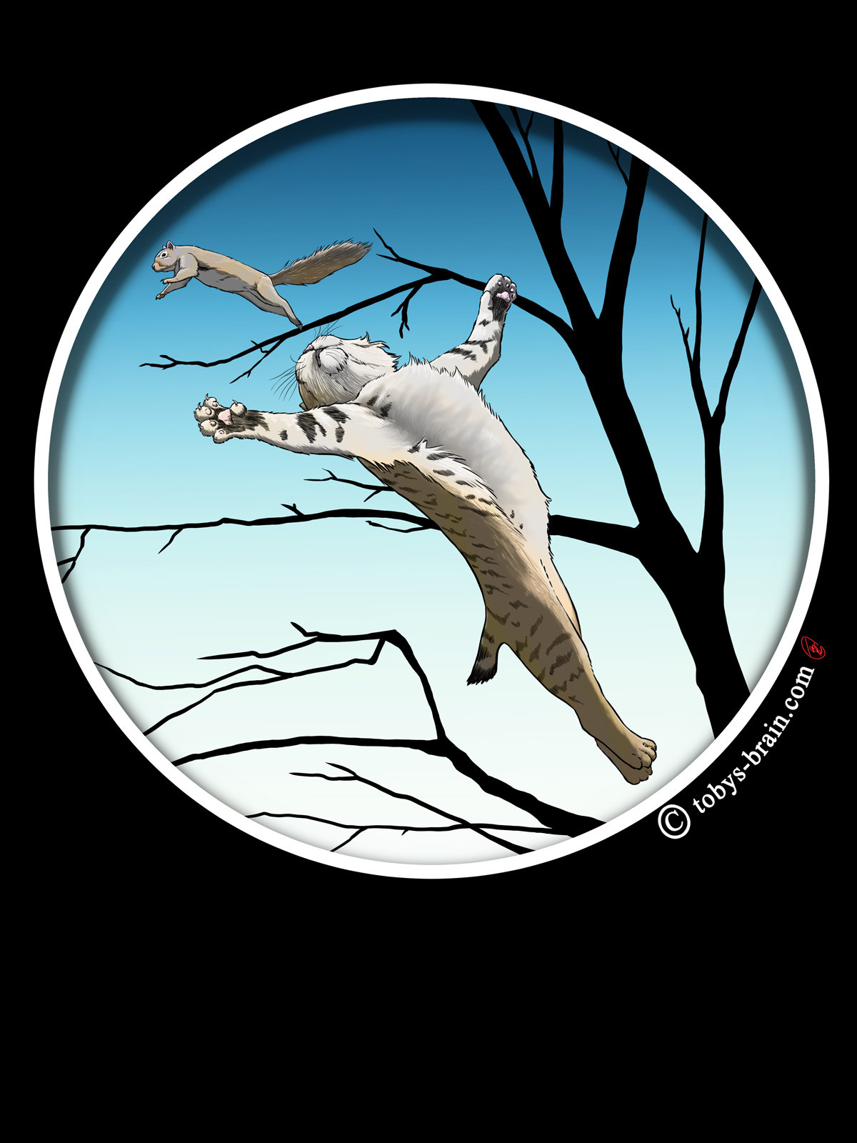 Parkour Bobcat Circle Schwarz T-Shirt Parkour Bobcat Circle Schwarz T-Shirt von PlungerMonkeyDesigns
