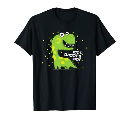 100% Daddy's Boy - Baby Dinosaurier Design T-Shirt von PluppoRoo Designs