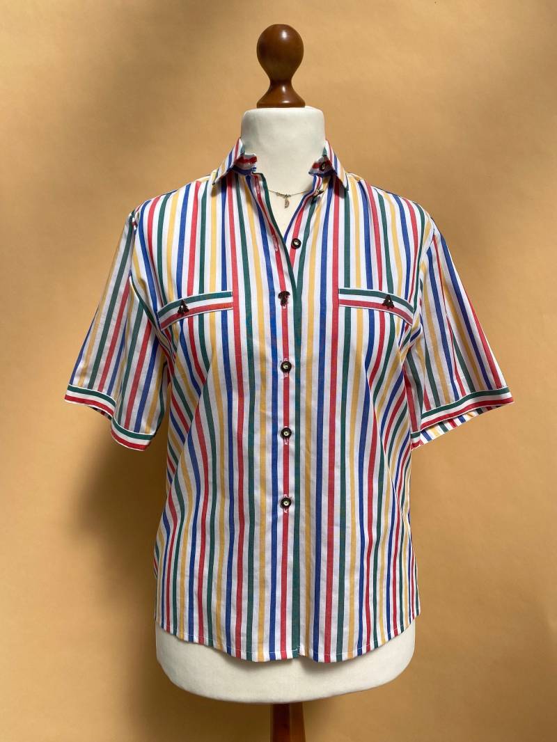 Eu36/38 Vintage Gestreiftes Hemd Aus Baumwolle 90Er von PlusBabesVintage