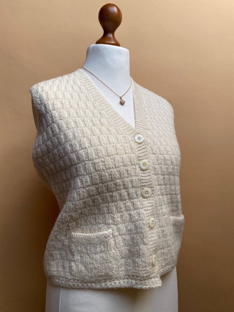 Eu38 Vintage Handmade Strickweste Aus Wolle 90Er von PlusBabesVintage