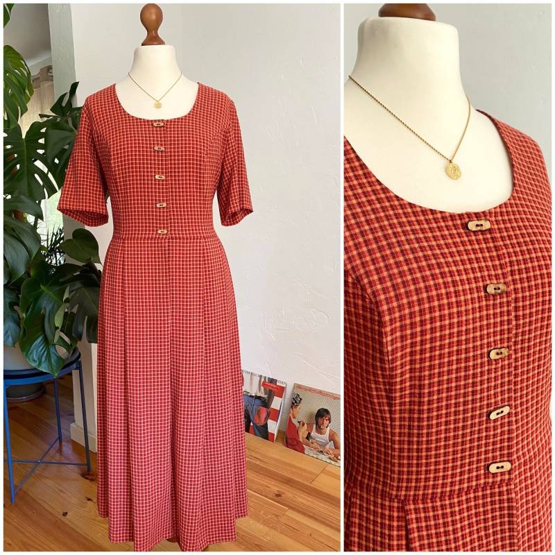 Eu38 Vintage Kariertes Trachtenkleid von PlusBabesVintage