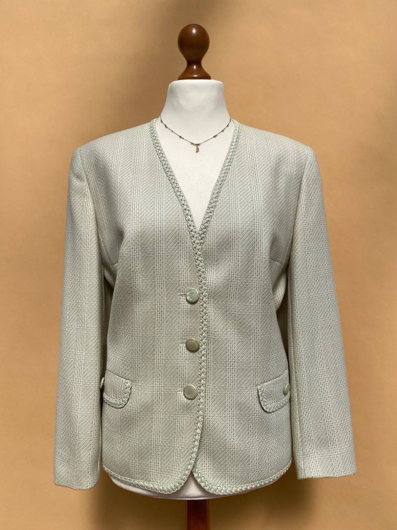 Eu40 Vintage Karierter Blazer Aus Merinowolle 80Er von PlusBabesVintage