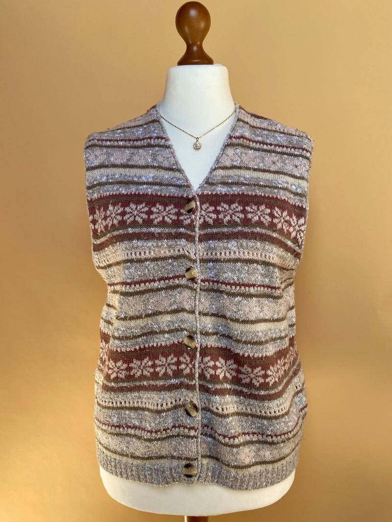 Eu40 Vintage Strickweste Norweger Muster 90Er von PlusBabesVintage