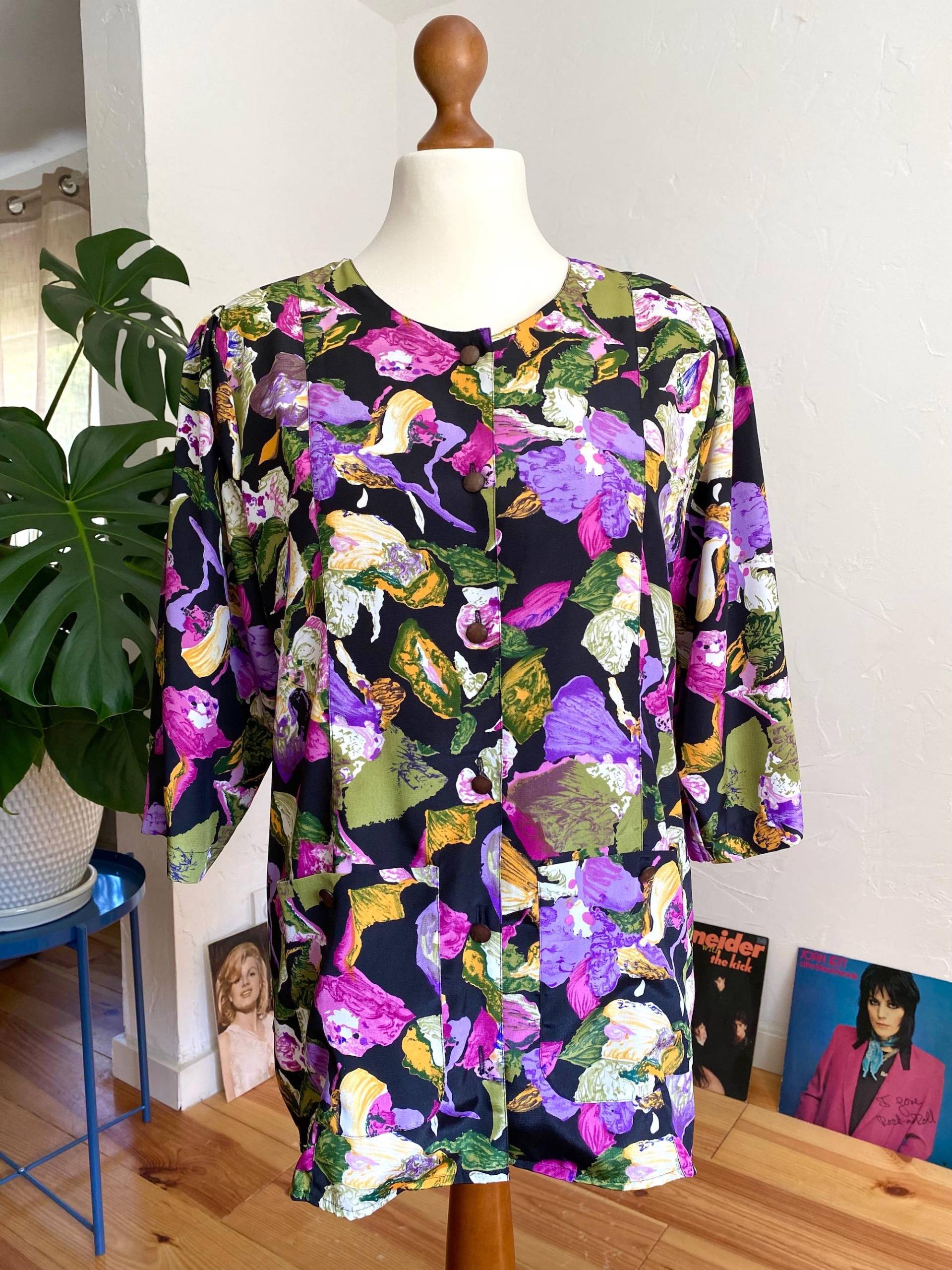 Eu42 Vintage Bluse Mit Blumenmuster Tailliert 80Er von PlusBabesVintage