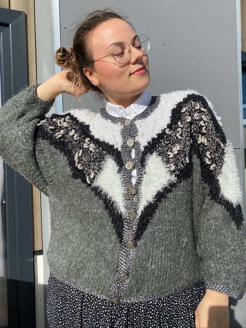 Eu44/46 Vintage Plus Size Pullover Xl | 80Er Handmade Premium Qualität Retro Damenmode Strickmode Nachhaltige Kleidung Winter von PlusBabesVintage