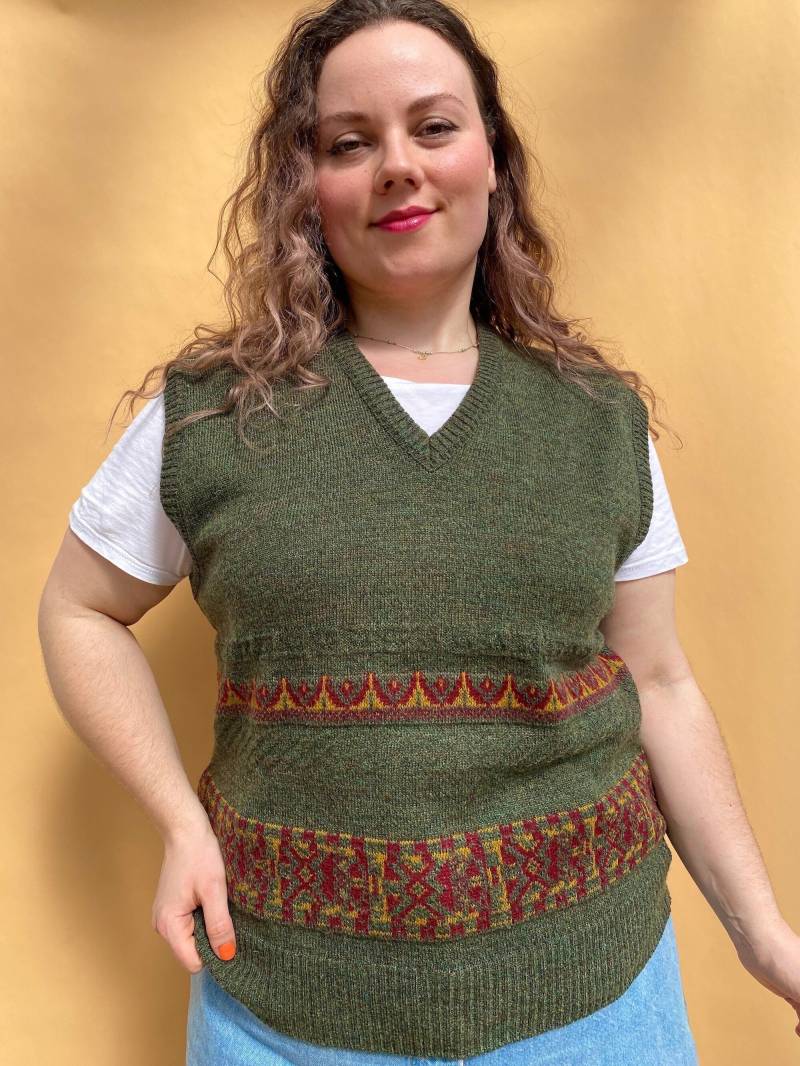 Eu44/46 Vintage Plus Size Pullunder Strickweste 80Er von PlusBabesVintage