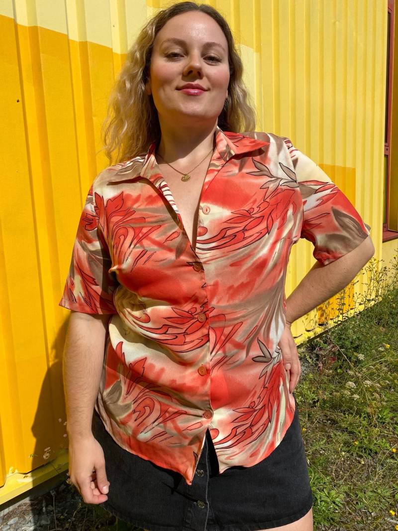 Eu44 Vintage Plus Size Abstrakte Bluse Y2K von PlusBabesVintage