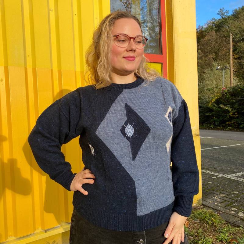 Eu44 Vintage Plus Size Bestickter Pullover Mit Wolle 90Er von PlusBabesVintage