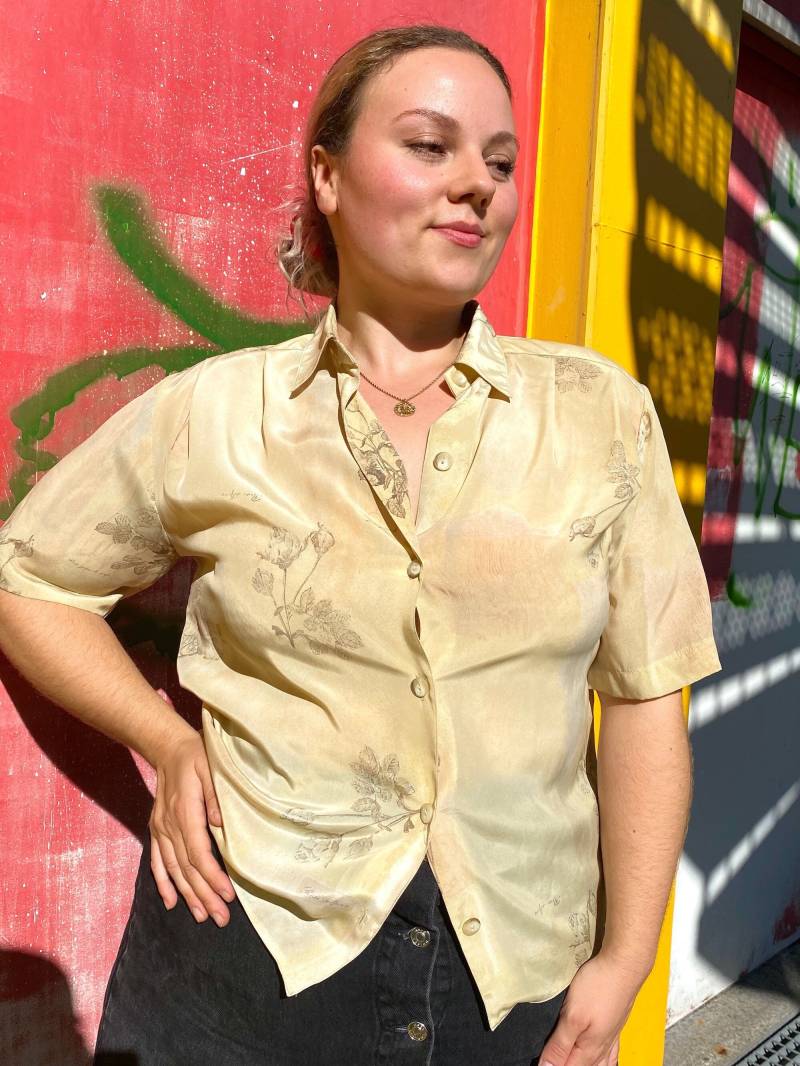 Eu44 Vintage Plus Size Boho Bluse 90Er von PlusBabesVintage