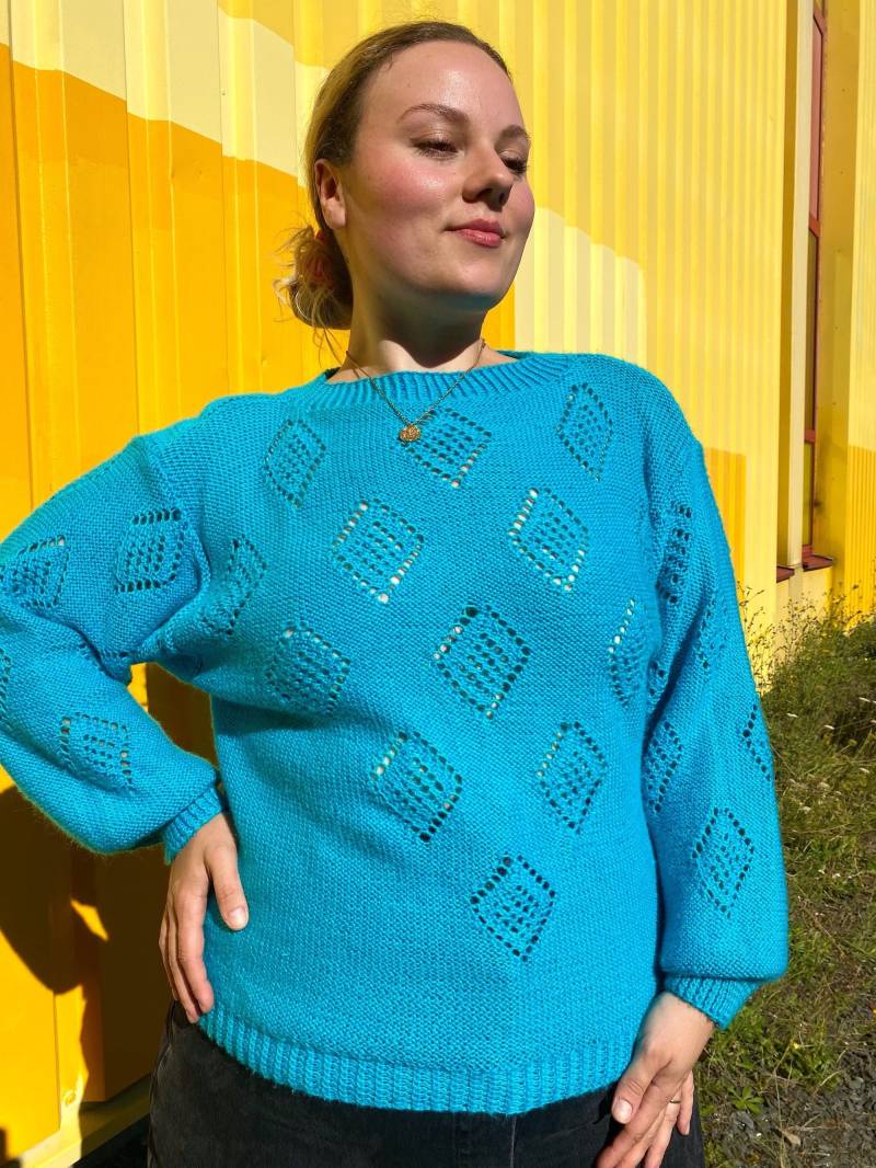 Eu44 Vintage Plus Size Handmade Pullover Mit Lochmuster von PlusBabesVintage