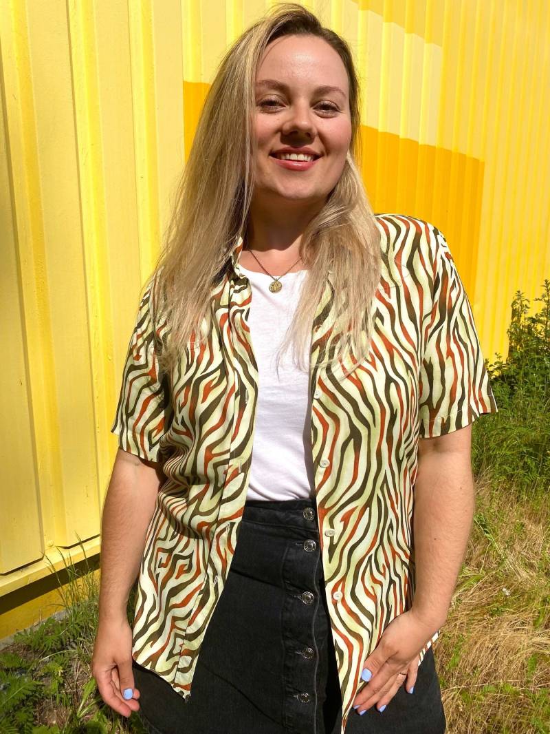 Eu44 Vintage Plus Size Zebra Muster Bluse Xl von PlusBabesVintage