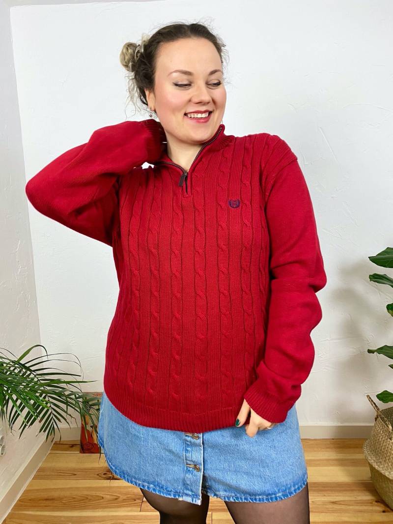 Eu46/48 Vintage Unisex Chaps Pullover Xxl | 90Er Baumwollpullover Polo Ralph Lauren Strickmode Nachhaltige Kleidung Slow Fashion von PlusBabesVintage