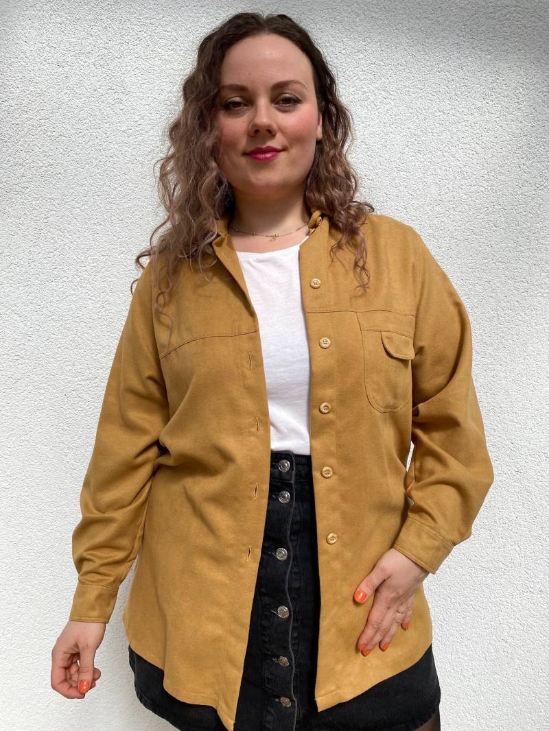 Eu46 Vintage Plus Size Hemd in Wildlederoptik von PlusBabesVintage