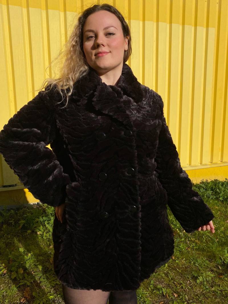 Eu46 Vintage Plus Size Kunstpelz Mantel 80Er von PlusBabesVintage