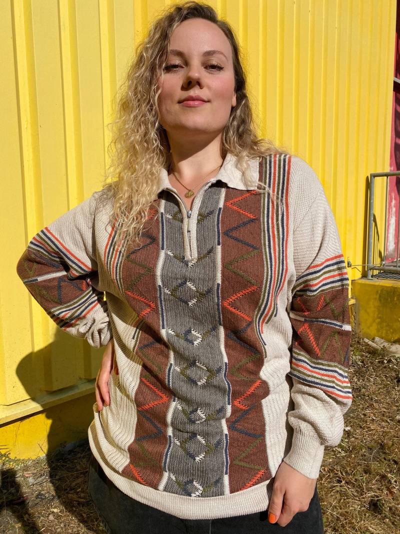 Eu46 Vintage Plus Size Quarter Zip Pullover von PlusBabesVintage