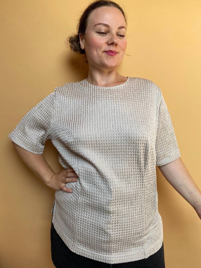 Eu46 Vintage Plus Size Strukturierte Satin Bluse 90Er von PlusBabesVintage