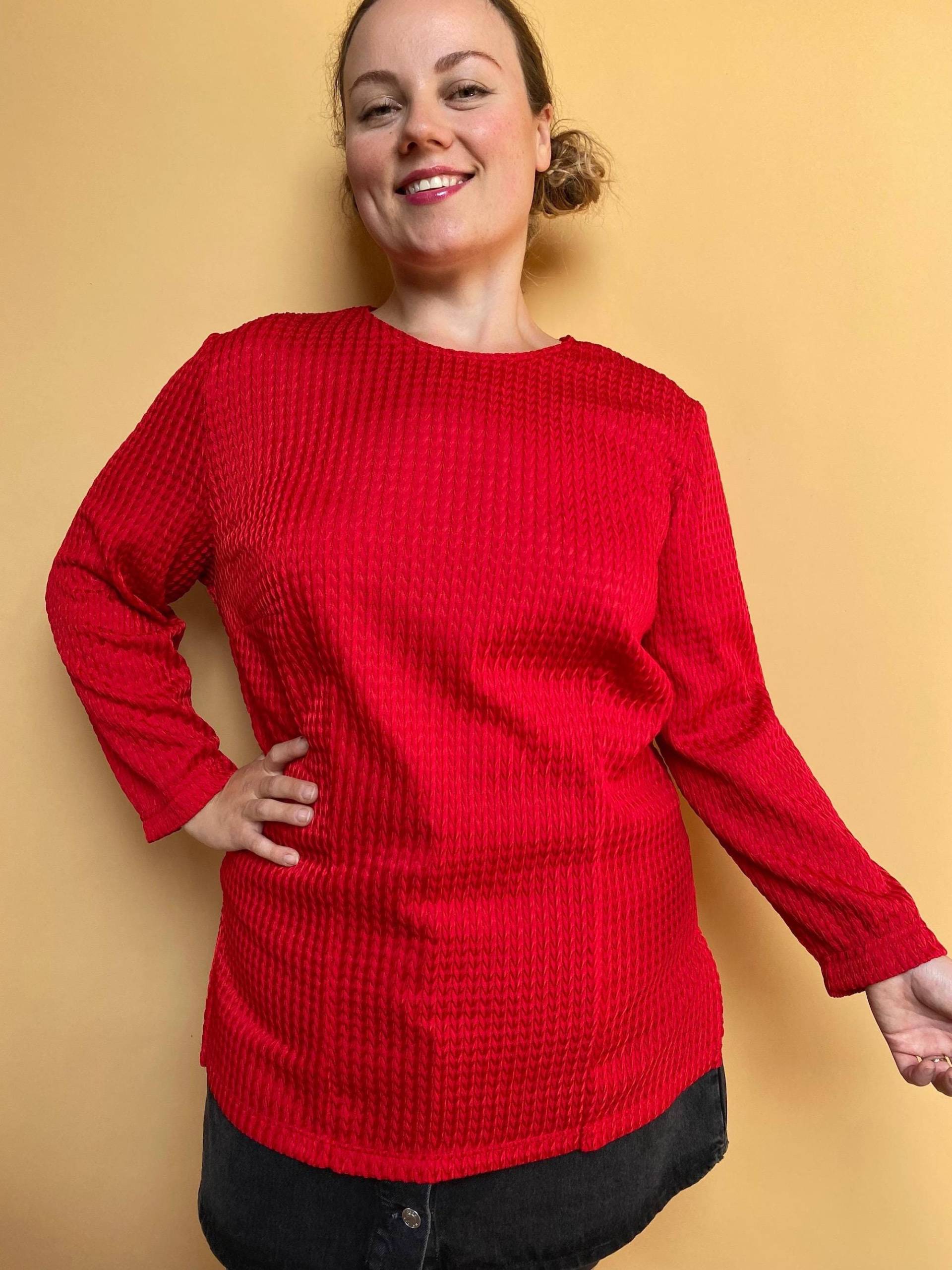 Eu46 Vintage Plus Size Strukturierte Satin Bluse 90Er von PlusBabesVintage