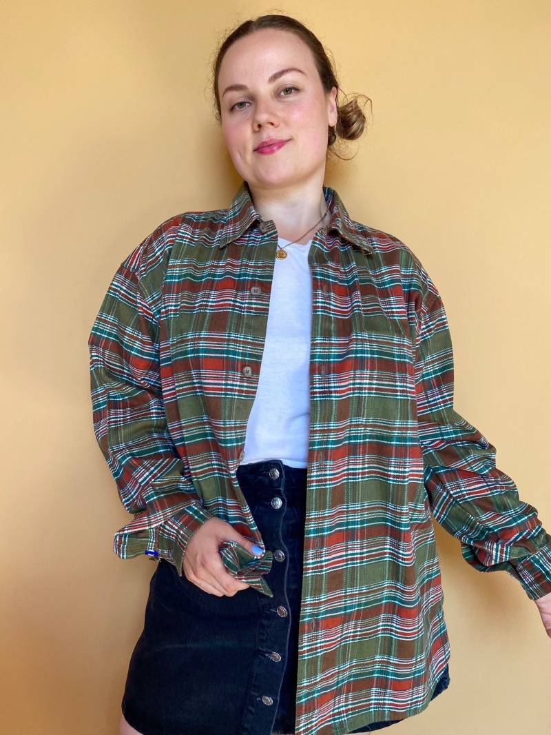 Eu48 Vintage Plus Size Flanellhemd 90Er von PlusBabesVintage