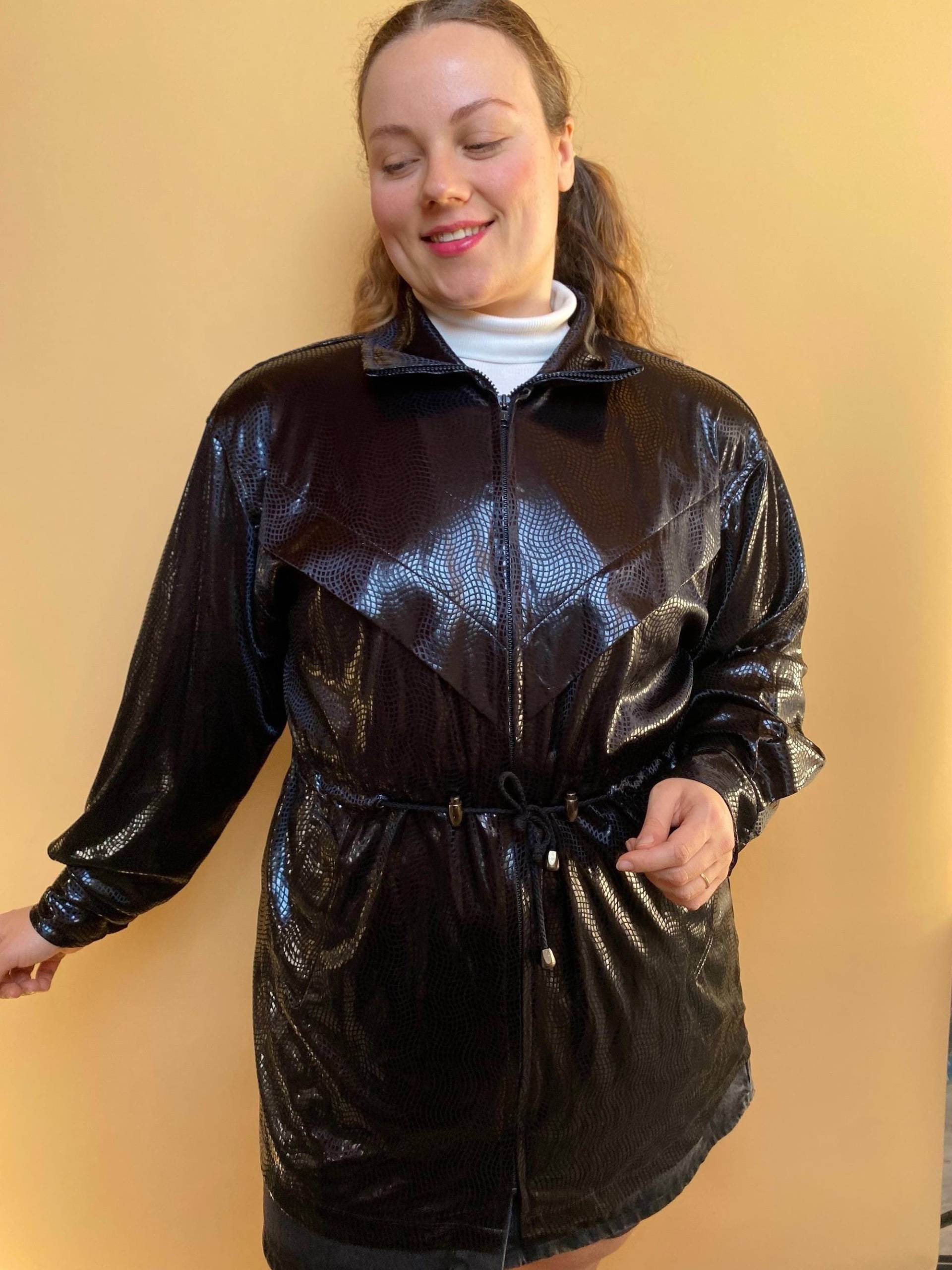 Eu48 Vintage Plus Size Glänzende Jacke 80Er von PlusBabesVintage