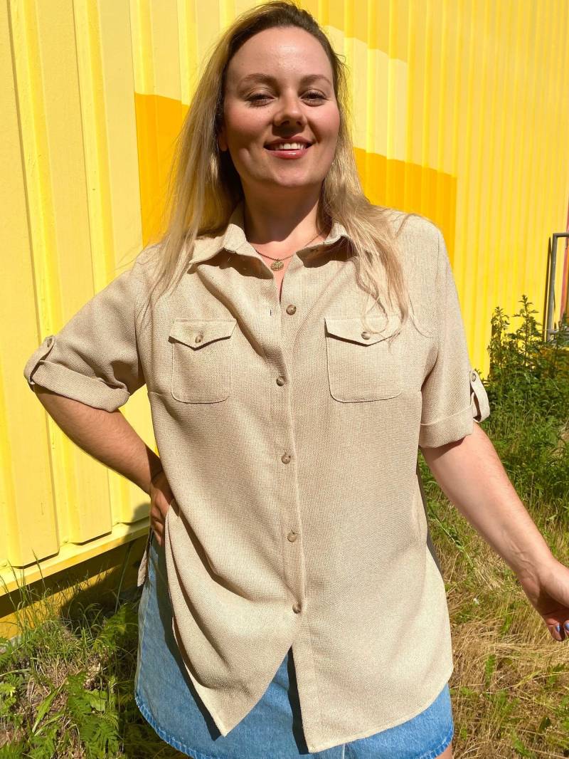 Eu48 Vintage Plus Size Strukturierte Bluse 90Er von PlusBabesVintage