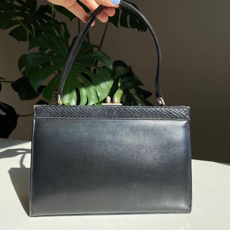 Vintage 60Er Handtasche Aus Echtleder von PlusBabesVintage