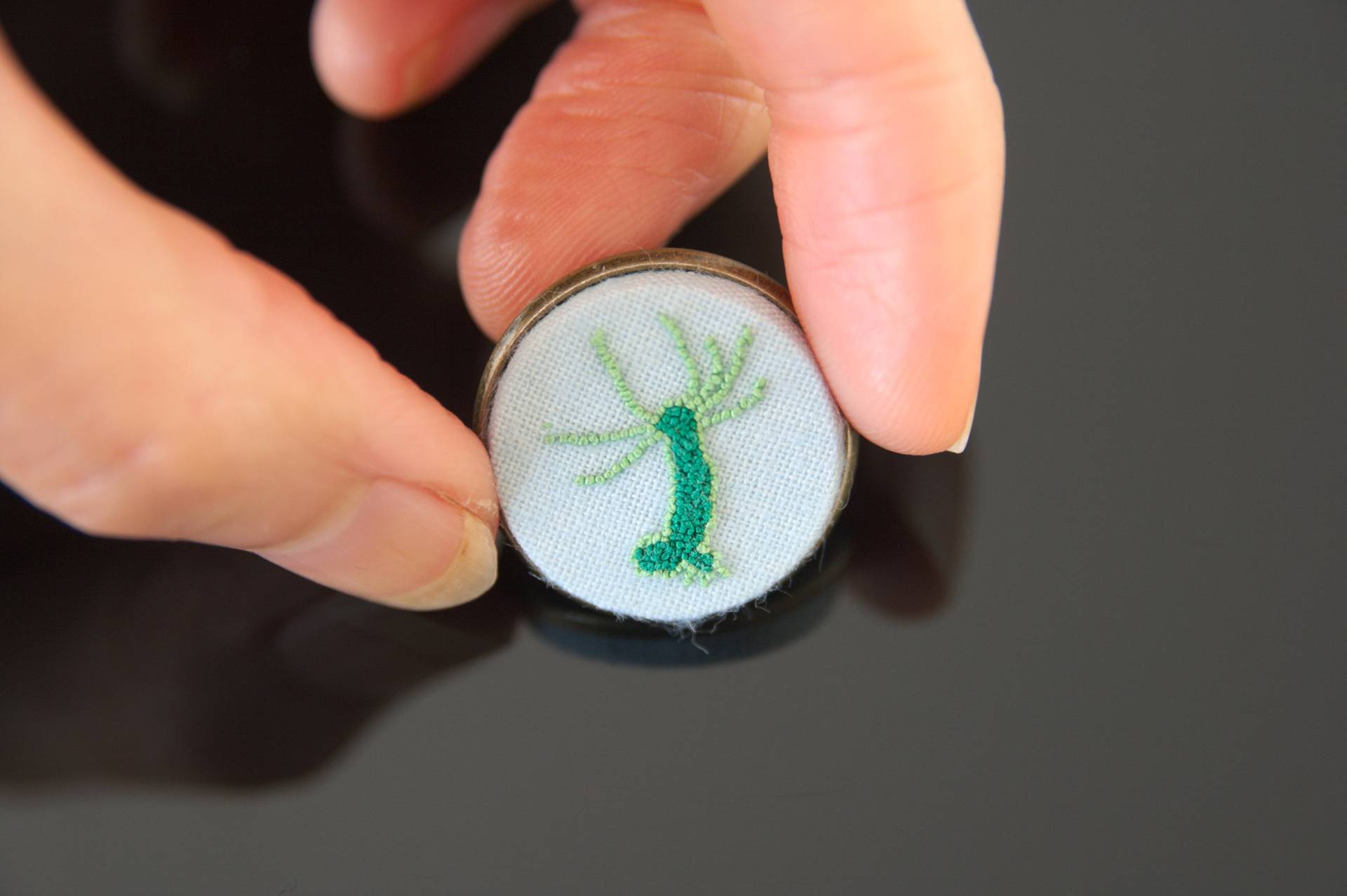 Hydra Hand Embroidery Pin Fabelwesen Geschenk Box von PlushArtLab