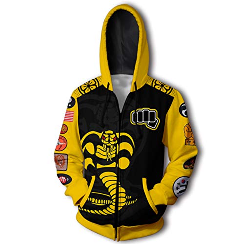 Plustrong Unisex 3D Druck Zip Up Hoodie Pullover Hooded Sweashirt Jacke mit Taschen - Gelb - Medium Plustrong Unisex 3D Druck Zip Up Hoodie Pullover Hooded Sweashirt Jacke mit Taschen - Gelb - Medium von Plustrong