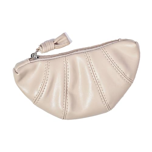 Pluto & Fox Damengeldbörse Croissant Unifarben Handtasche mit Reißverschluss, beige, Talla única, geldbörsen von Pluto & Fox