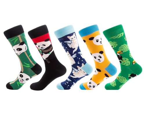 Pluto & Fox Herrensocken mit gesticktem Oleographie-Muster über dem Knöchel, 5 Paar, Pandafarben, One size von Pluto & Fox