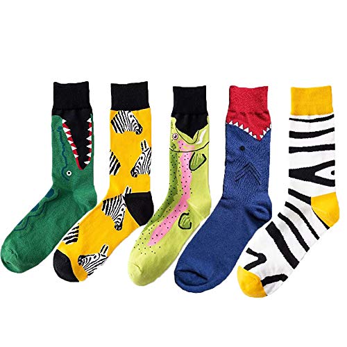 Herren Neuheit Socken mit Berühmten Person Patternt 5 Paar 39-44 (E, Einheitsgröße) von Pluto & Fox