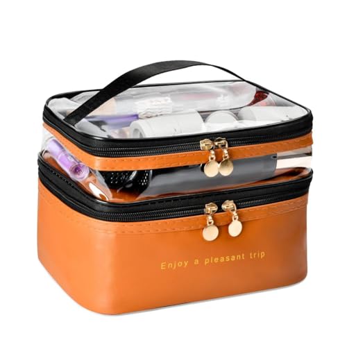 Pluuttiem Große -Make-Up-, Transparenter Hautpflege-Organizer, Make-Up-Aufbewahrungstasche mit Mehreren Fächern in von Pluuttiem