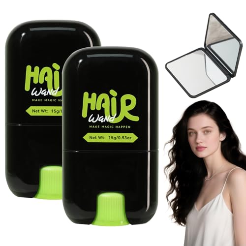 2 Pcs HaarfäRbekamm HaarfäRbestift Tragbarer Haarfärbekamm zur Abdeckung Grauer Haare, Mit Schminkspiegel, Temporärer Haarfärbestiftbürste Kompakter und Tragbarer, Sanfte Formel für Männer und Frauen von Pluvyze