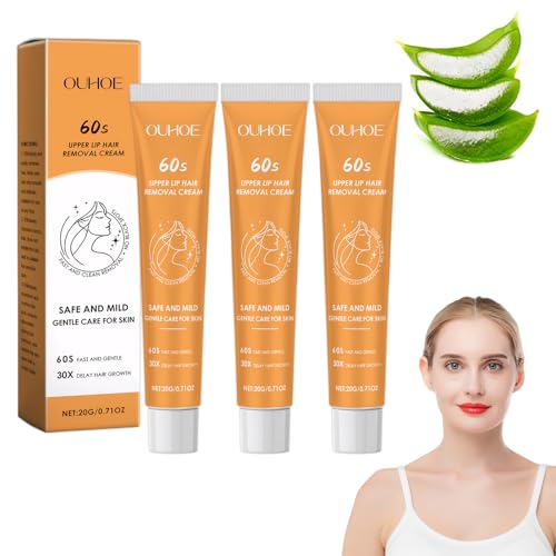 3 Stück Enthaarungscreme Gesicht,Haarentfernung Gesicht Damen,Haarentferner Creme,Haarentfernungscreme,Hormonelle Gesichts Haarentferner Für Frauen Hair Removal Cream Haar Entfernungs Facial Remover von Pluvyze