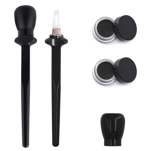 4 Stück Eyeliner Schablone.Silikon Eyeliner Hilfe Schablonen,Augen Makeup Werkzeug Wiederverwendbarer,mit 2 Flaschen Schwarzem Eyeliner für Frauen und Mädchen von Pluvyze