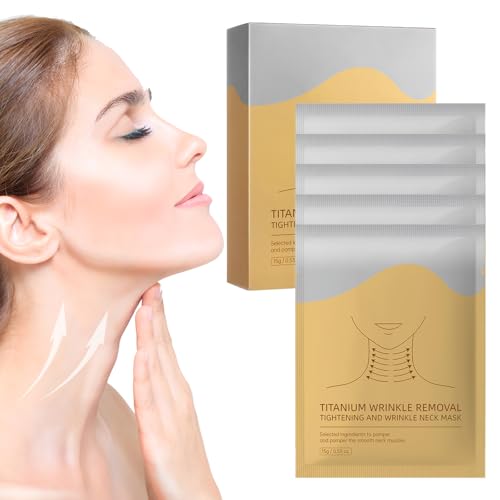 Halsstraffung 5 PCS Feuchtigkeitsspendend Halsstraffung Maske Reduziert Fältchen und Feine Linien Geeignet für Alle Hauttypen Geeignet für Männer und Frauen von Pluvyze