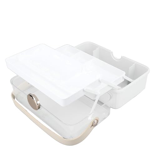Plyisty Staubdicht Machen -up -Organisator, Tragbarer Haltbarer Kosmetischer Organizer Box Wasserdichtes Stilvolles Erscheinungsbild für Waschtisch (White) von Plyisty