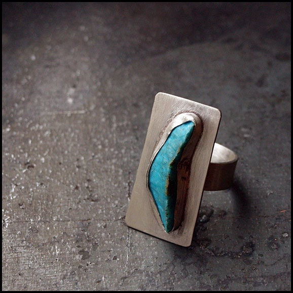 Ein Stück Des Arizona - Sterling Silber Ring Mit Groben Türkis Ein Stück Des Arizona - Sterling Silber Ring Mit Groben Türkis von Plysperk