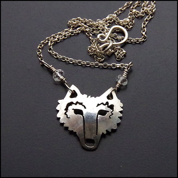 Patron... - Wolf Sterling Silber Kette Mit Kristall-Perlen Patron... - Wolf Sterling Silber Kette Mit Kristall-Perlen von Plysperk