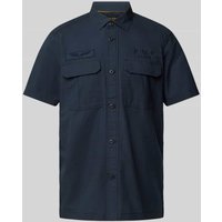 PME Legend Regular Fit Freizeithemd mit 1/2-Arm in Marine, Größe M von PME Legend