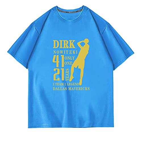 Basketball uniform Nowitzki 41# Basketball T-Shirt Basketballanzüge Herren- und Damenanzüge (Color : Blue, Size : XL) von Pmkvgdy