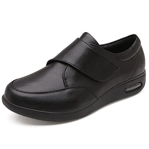 Pmkvgdy Diabetikerschuhe von Jill Comfort for Herren Freizeitschuhe mit verstellbarem Verschluss (Color : Black, Size : 47 EU) von Pmkvgdy