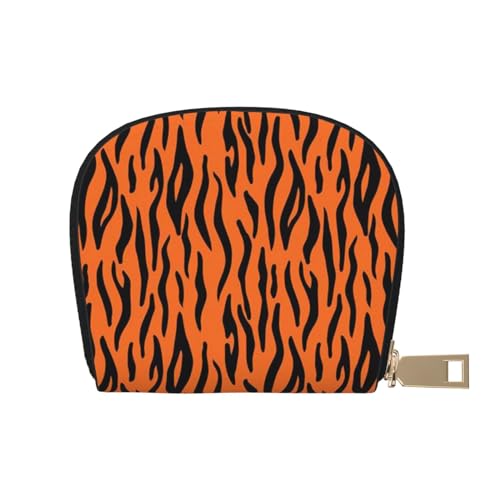 Deers Picture Damen Kreditkartenetui aus Leder, RFID-blockierend, kleine blockierte Geldbörsen, Tiger Streifen Orange Muster, Einheitsgröße von Pmnnerefaq