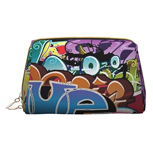 Einzigartige kleine Kosmetiktasche mit 3D-Tier-Delfin, Leder, Make-up-Tasche für Geldbörse, Reisen, Make-up-Tasche, tragbar, vielseitig, mit Reißverschluss für Damen, Graffiti Hip Hop, Einheitsgröße, von Pmnnerefaq